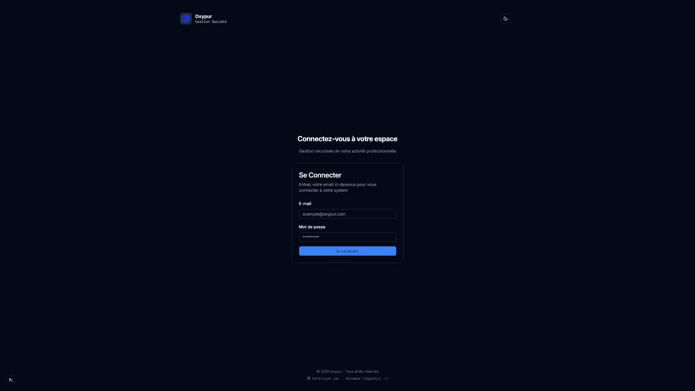 Secure login interface for the application