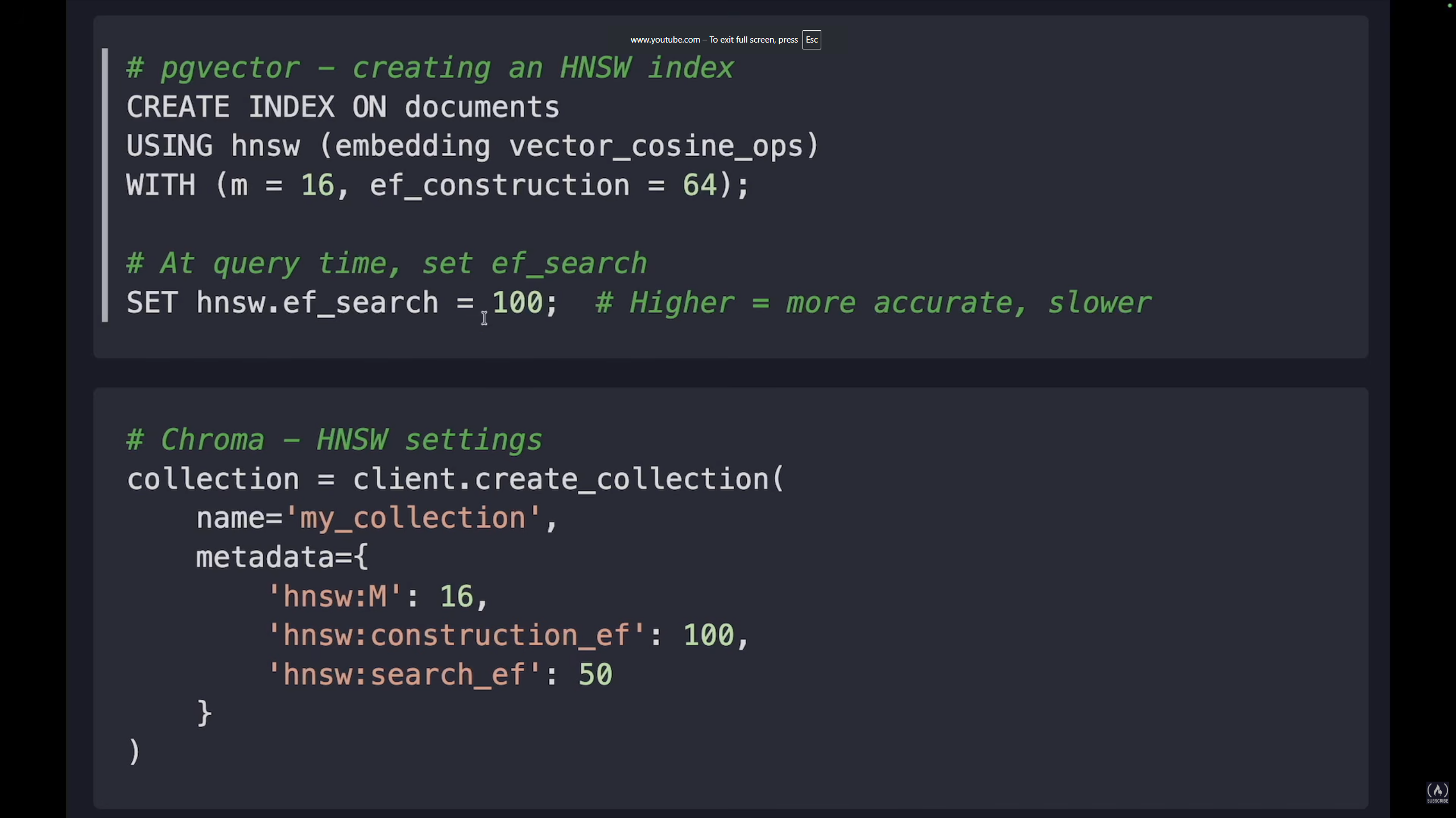 pgvector & Chroma HNSW Init Example